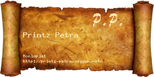 Printz Petra névjegykártya